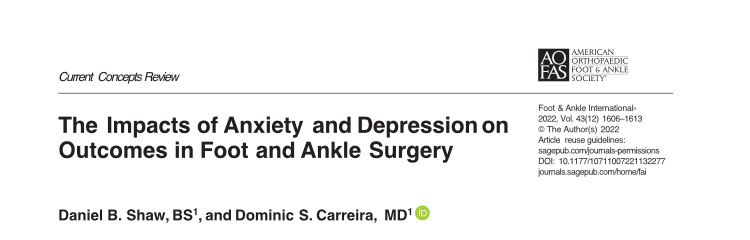 The impacts of anxiety and depression article in FAI