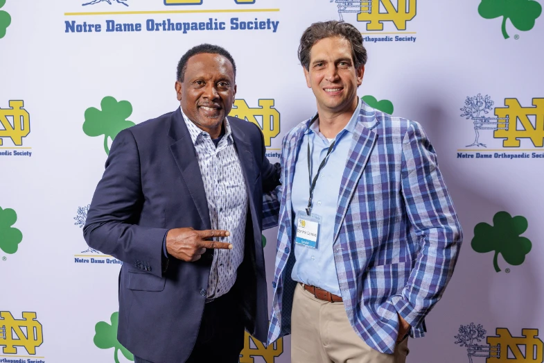Heisman Trophy winner, Tim Brown, and Dr. Dominic Carreira at the NDOS annual symposium where Dr. Carreira presented Management Options for Lateral Ankle Instability.